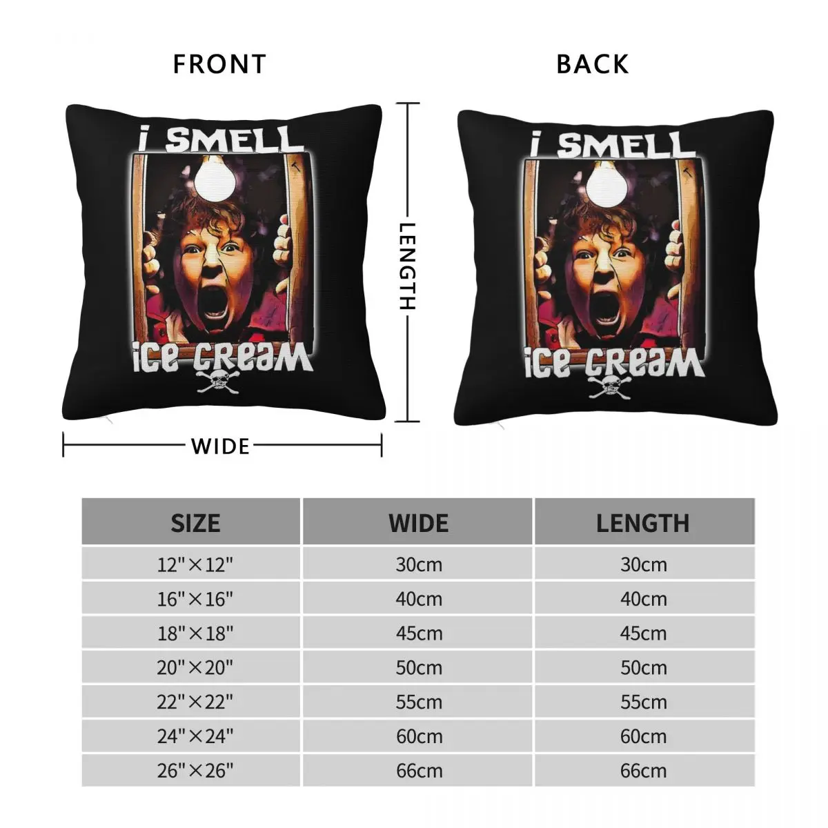Goonies Chunk I Smell Ice Cream Square Pillowcase Polyester Linen Velvet Creative Zip Decorative Pillow Case Sofa Cushion Cover