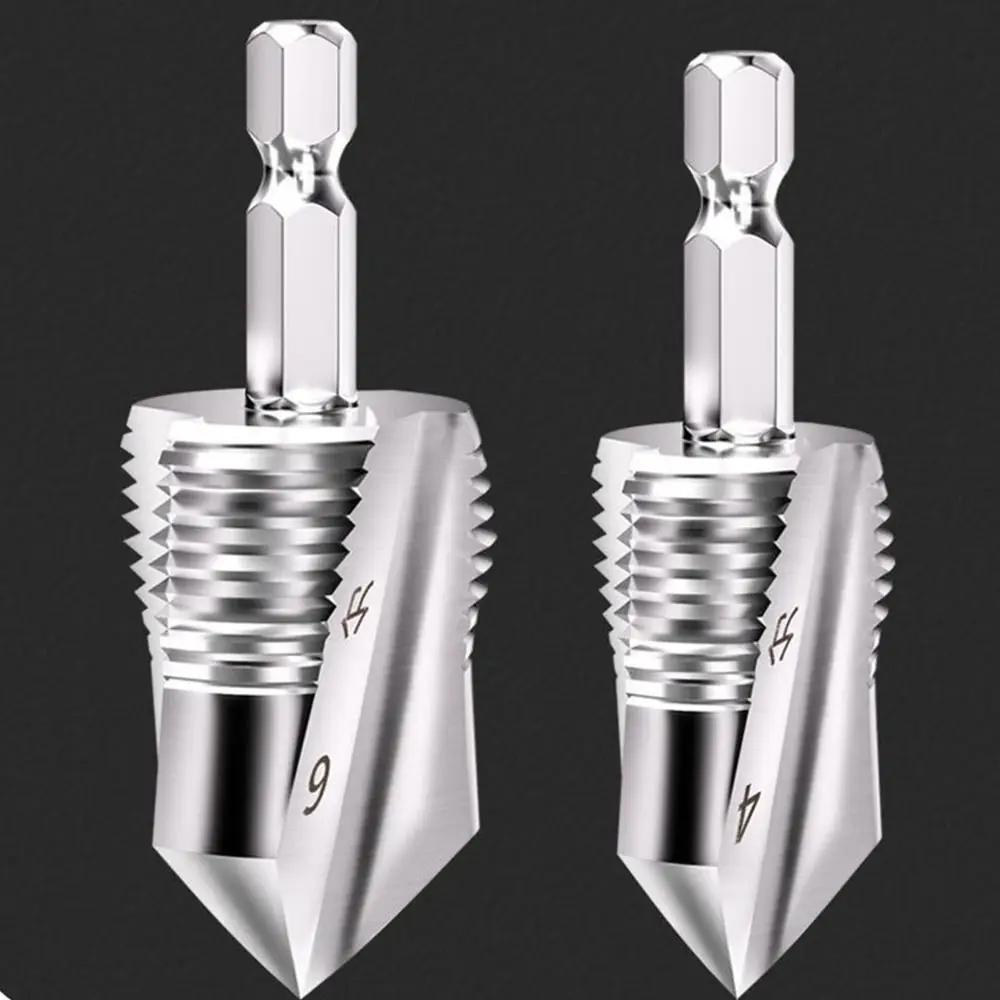 4 Point and 6 Point Tapping Drilling Expansion Drill Bit 3 in 1 Hole Opening Thread Drill Bit Set Hexagonal Handle Punching