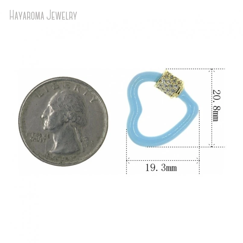 キュービックジルコニアの金属クラスプ,ライトブルーの銅ネジ,ジュエリーの発見とコンポーネント,5個