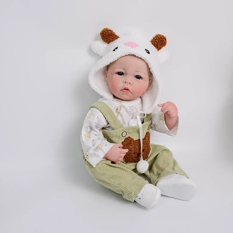 Muñeca Reborn de vinilo de cuerpo completo de 19 pulgadas, Muñecas Luca hechas a mano de la vida Real, piel 3D con venas visibles, Muñeca Reborn Bebe