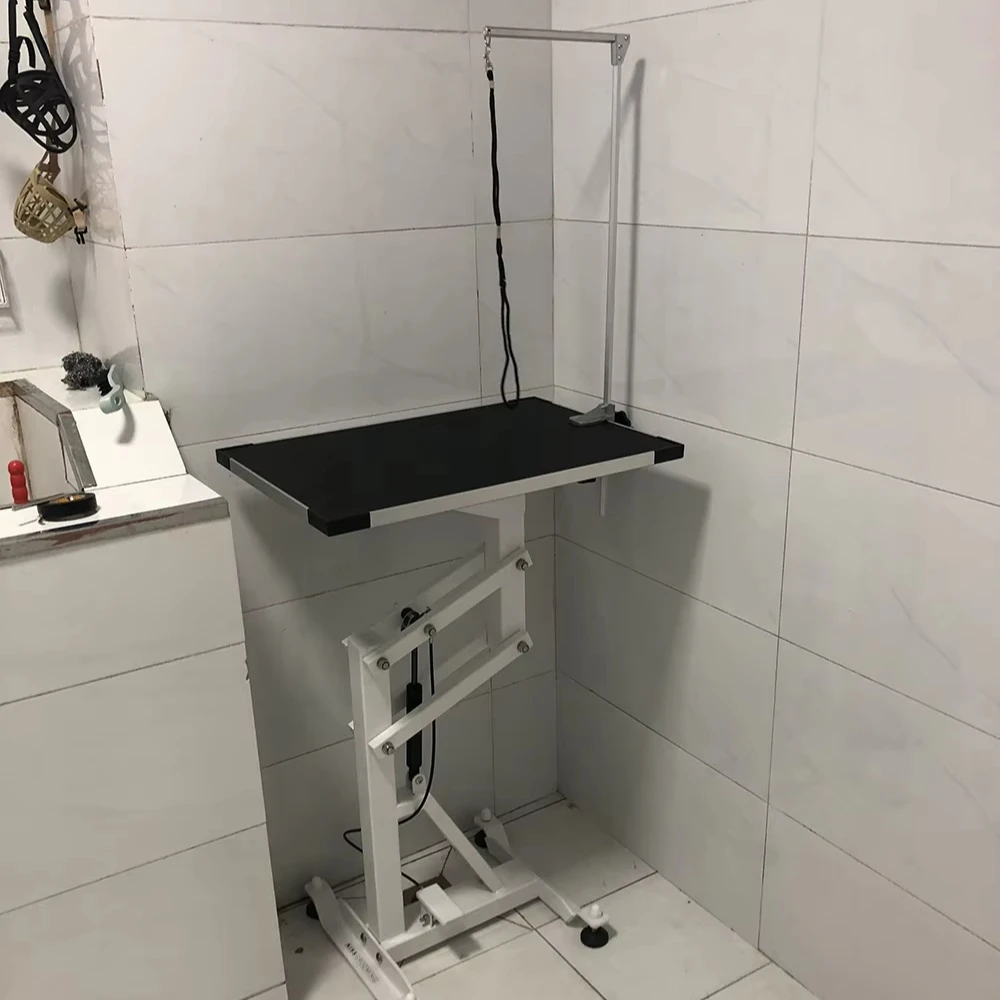 Rectangular Aluminum Composite Pet Salon Pneumatic Lifting Table Wholesale Price Waterproof Pet Grooming Table