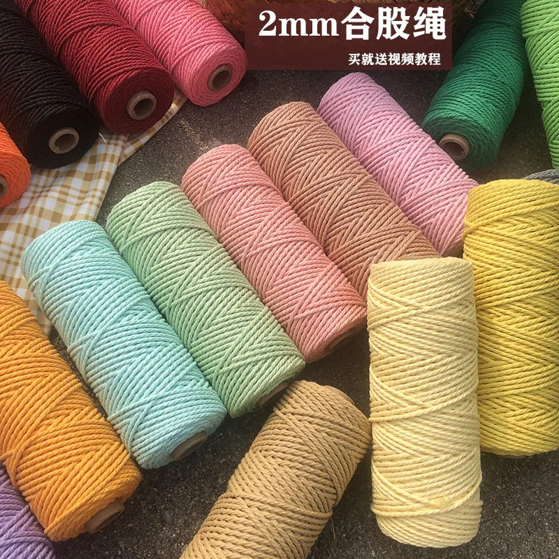 Cord 2mmX100 Meters Cotton Rope for Macrame Bag Wall Hanging Macrame Supplies Bohemia Dream Catcher DIY