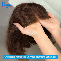 YOCYTU Chocolate Brown Lace Front Wigs 12 Inch Glueless Wigs Human Hair  For Women 4X4 Bob Wig Human Hair 3 Days Delivery France