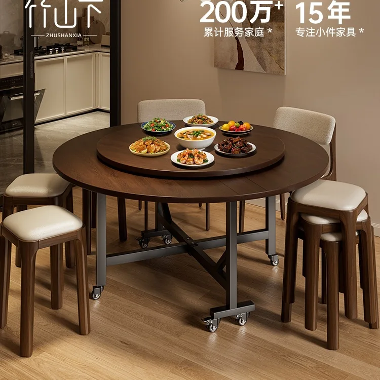 Folding dining Household round dining Movable folding 12 people Household foldable new dining