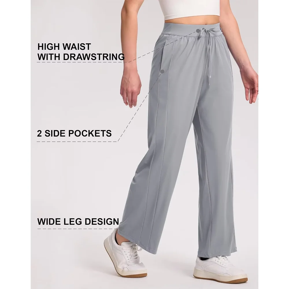 

Pioneer Camp Women Wide Leg Pants UPF 50+ Lightweight 30" Flowy Female Clothing Athletic Casual Pants and Trousers Travel Sun