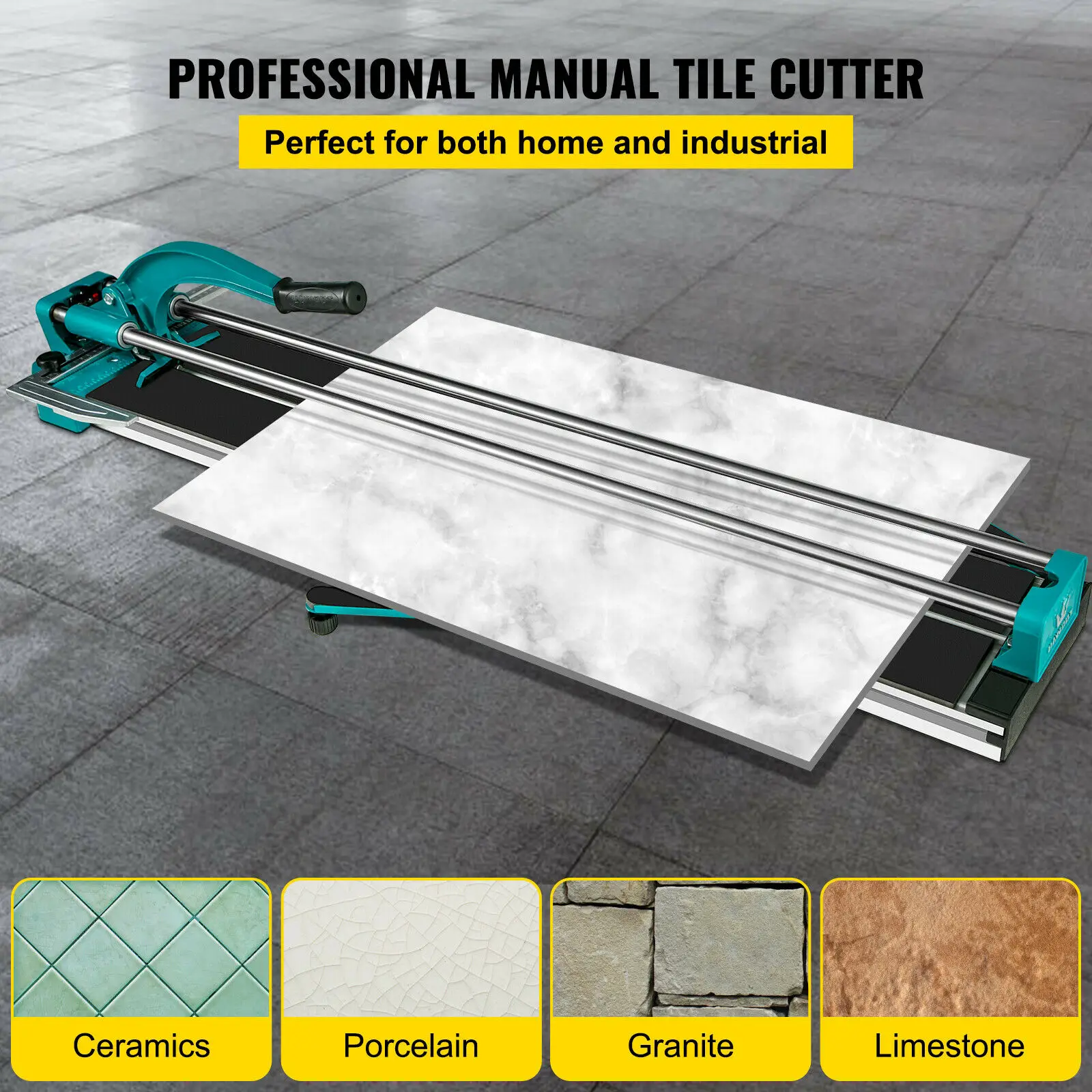 Manual Tile Cutter Laser Positioning Double Rails Supporting Feet Professional Push Knife for Cutting Ceramic Porcelain