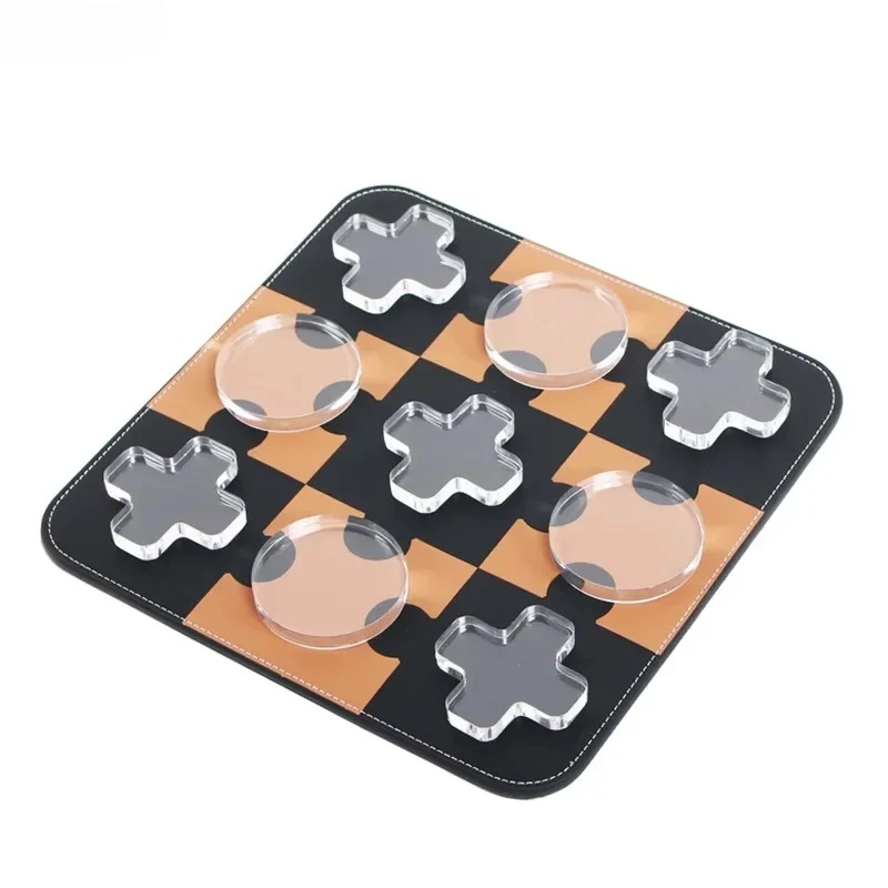 Multiple Styles Acrylic Tic-Tac-Toe Game Chessboard Geometric Artwork Ornaments Desk Decoration Chess Pieces Casual Chess Games