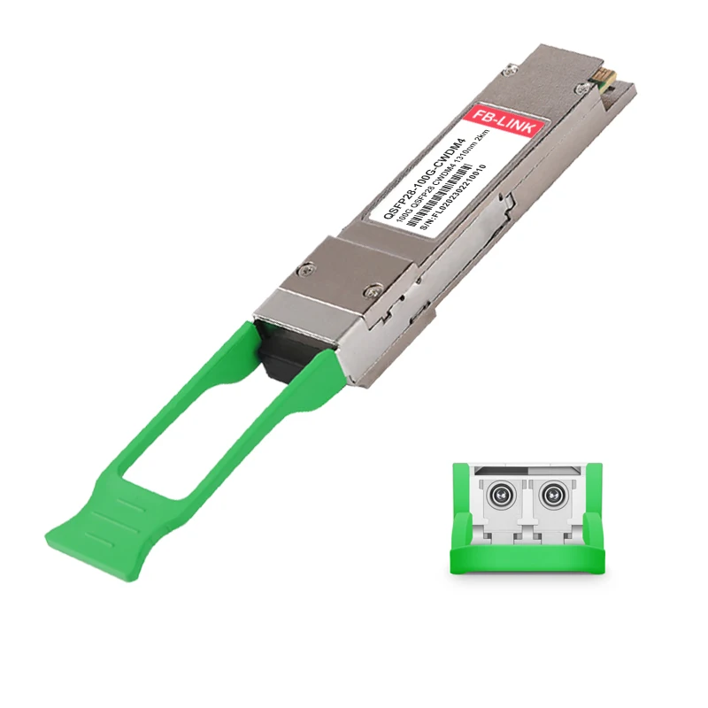 وحدة ألياف بصرية 100G CWDM4 2KM QSFP28 دوبلكس LC متوافقة مع مفتاح Cisco Mikrotik Mellanox ubiquiti