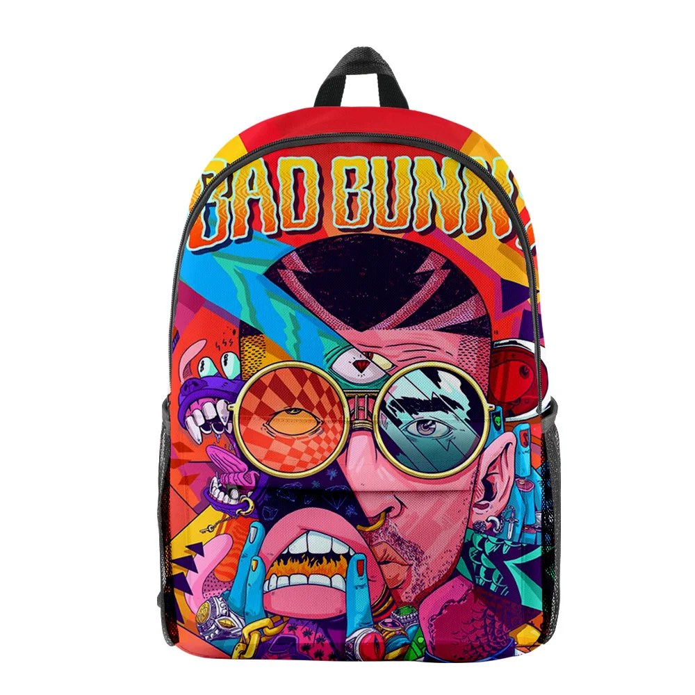 Harajuku Novelty Cool Bad Bunny pupil Bookbag Notebook Backpacks 3D Print Oxford Waterproof Boys/Girls Travel Backpacks