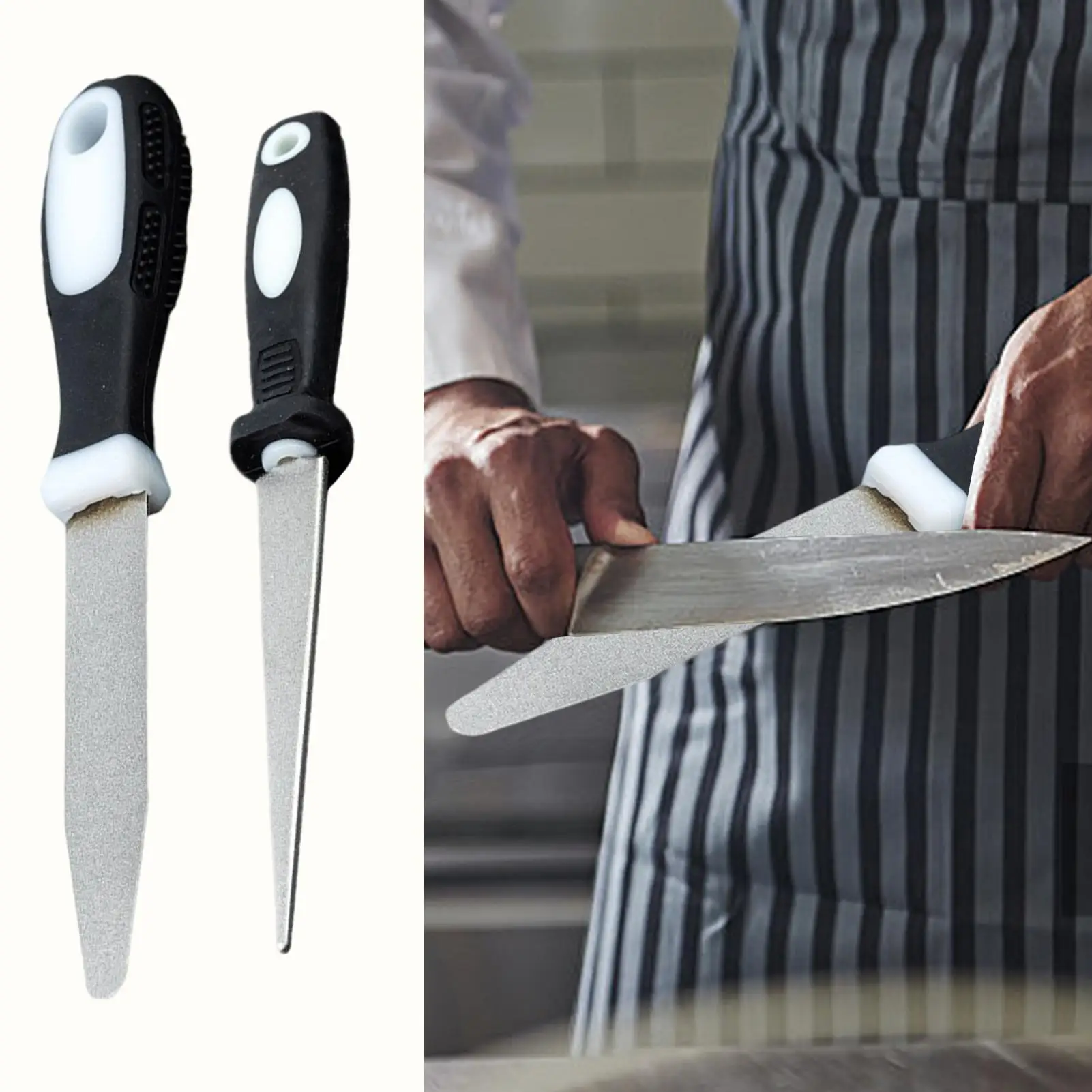 Diamond sharpening stone Whetstone Stone double-sided flat and curved design easy to grip Knife Sharpener Kitchen Tool