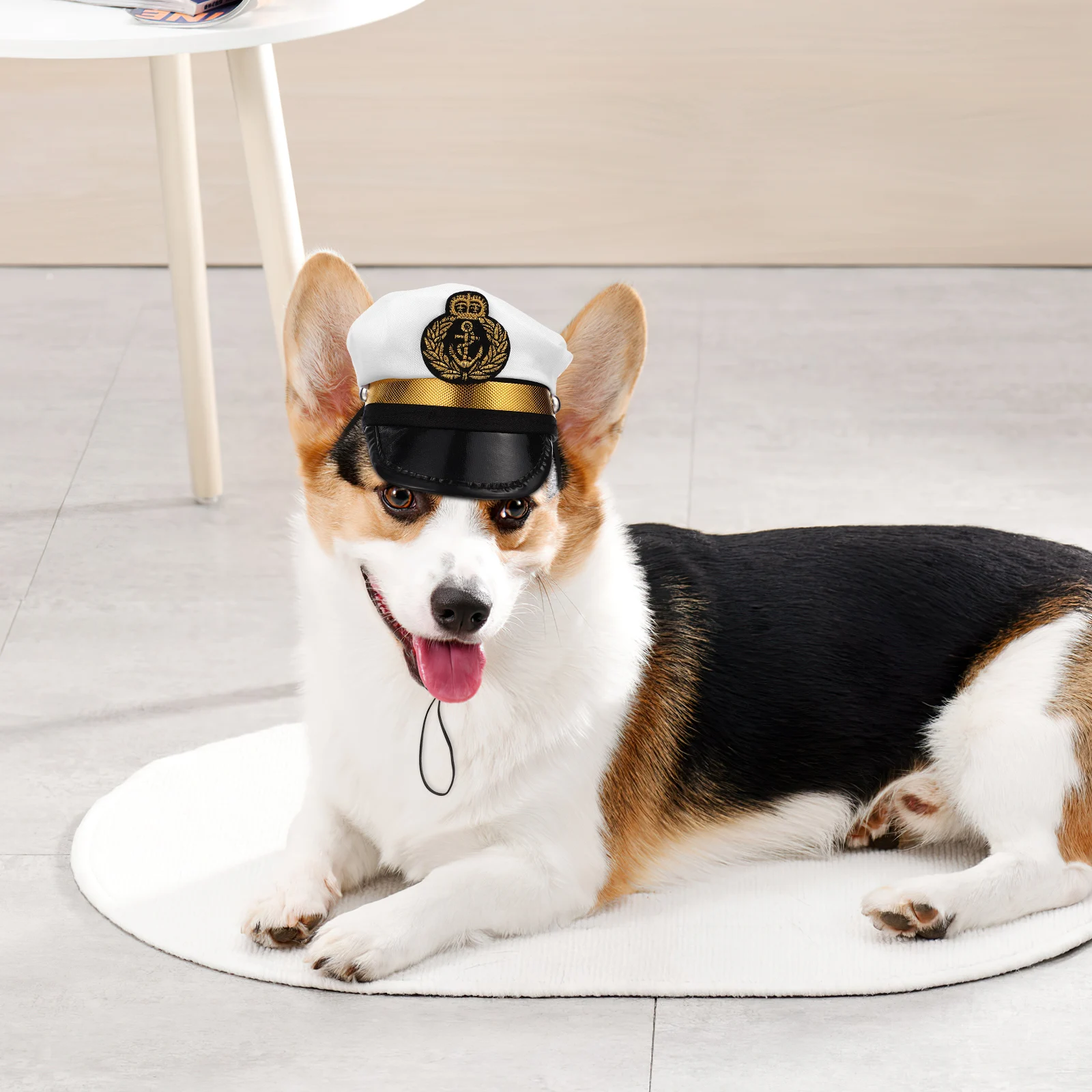 

Hood Birthday Costume Photo Prop Hat Small Dog Sailor Puppy Yacht Polyester Adjustable Size Fits Most Dogs Cats Pet Dress Up