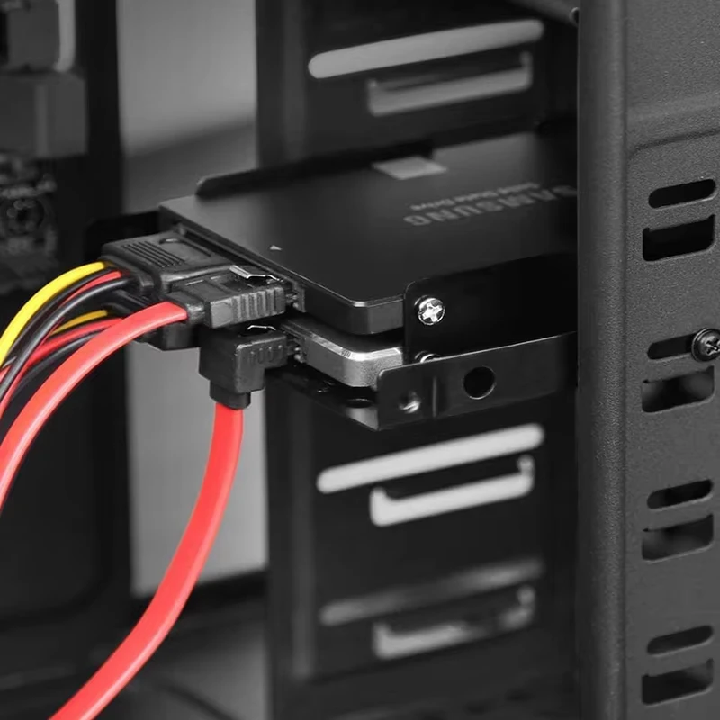 2.5 إلى 3.5 بوصة قوس القرص الصلب الصلب المزدوج سطح المكتب SSD تصاعد قوس محول داخلي دعم اثنين 2.5 "HDDs أو SSDs محركات