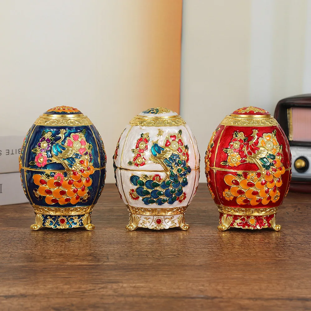 European peacock toothpick box, living room coffee table, automatic hand press toothpick holder, creative fashionable