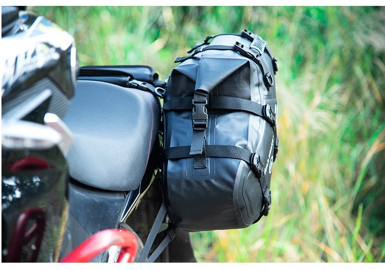 WILD HEART Wasserdichte Motorrad-Satteltaschen 24/36L, Seitentasche für den Rücksitz, Gepäck für Motorrad-Heckträger, stoßfest, langlebig – Detail 17