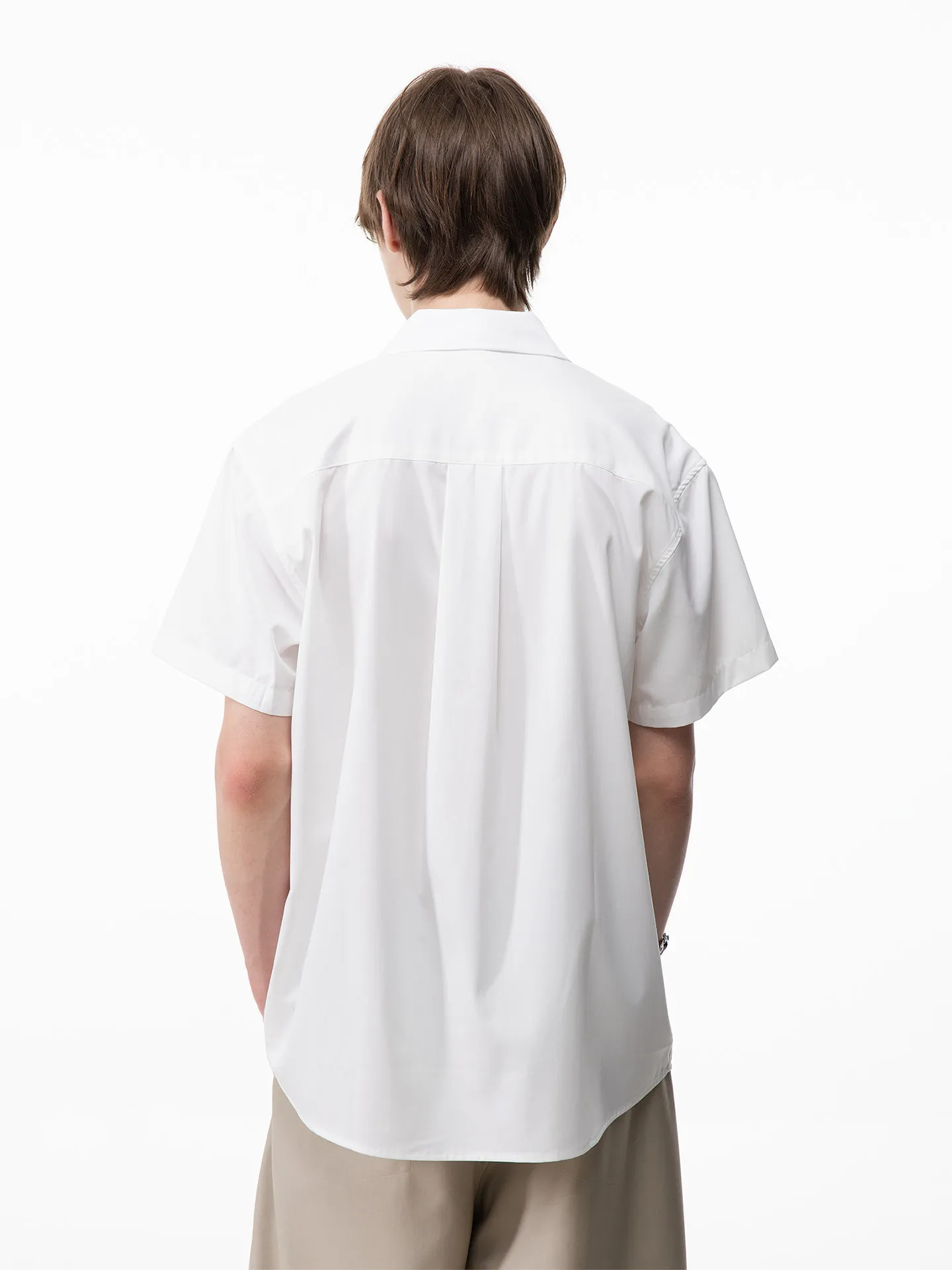 Men's Summer New Deep V Neck Short Sleeve Shirt Minimalist Design Loose Casual Breathable Thin Blouse Black White Two Colors
