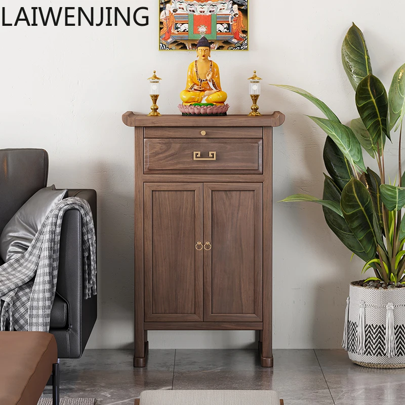 

HLZ New Chinese Simple God of Wealth Bodhisattva Small Buddha Table Buddhist Terrace Household Tribute Terrace