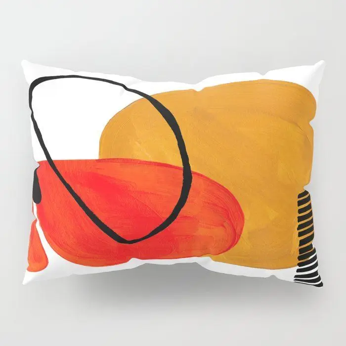 Home living room sofa cushion abstract personality graffiti printing pillowcase geometric line painted waist pillow