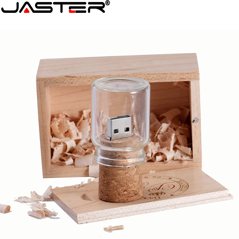 

JASTER Wishing Bottle Pen Drive 128GB Fancy Memory Stick 64GB Free Custom Logo for USB Drive with Box 32GB Pendrive 16GB 8GB 4GB