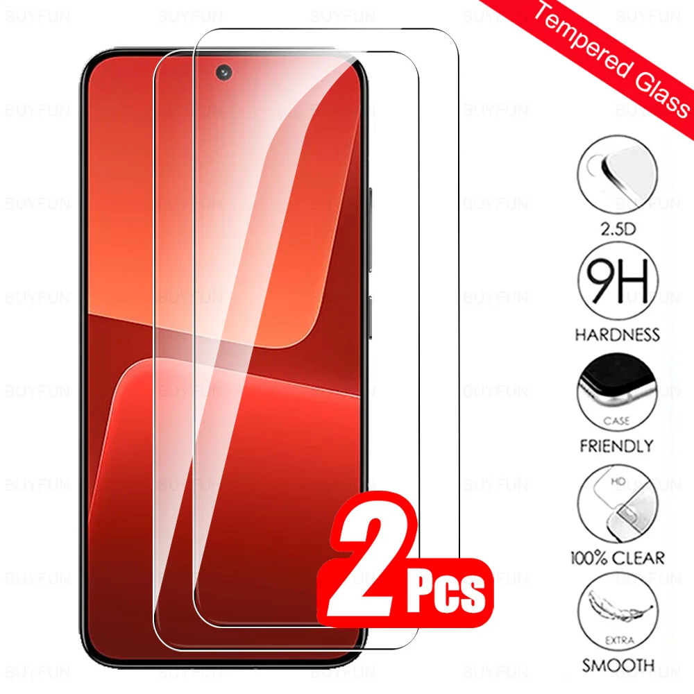 2 Stück Gehärtetes Glas Displayschutzfolie für Xiaomi 13T 12T 11T 10T 9T Pro 14 13 Mi 11 Lite 5G Ziai 4G Schutzglas Abdeckfolie