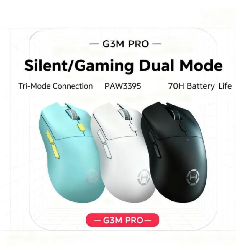 

Беспроводная мышь HecateG3mPro, трехрежимная игровая мышь с низкой задержкой, легкие мыши со вспышкой, аксессуары для киберспорта для ПК, геймера, подарок