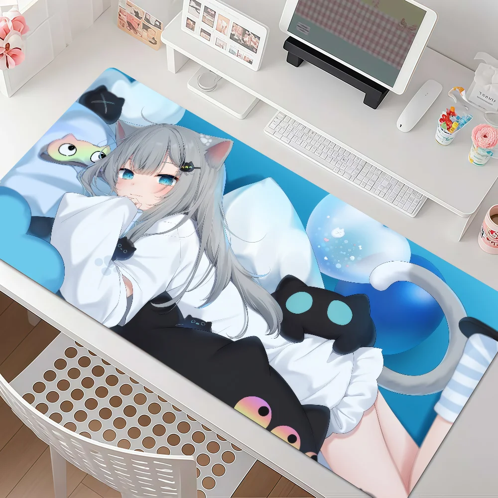 Vtuber Amashiro Natsuki Mouse Pad Large Non-Slip Waterproof Mat Stitched Edge Keyboard Pad for Gaming Daily Office
