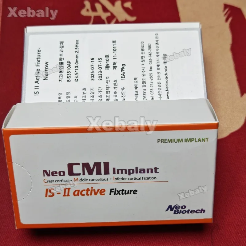 NeoBiotech IS-II Precision Cylinder Pin Titanium Internal Hex Threaded Mechanical Fastener D4.0 L10.0 Lab Accessories