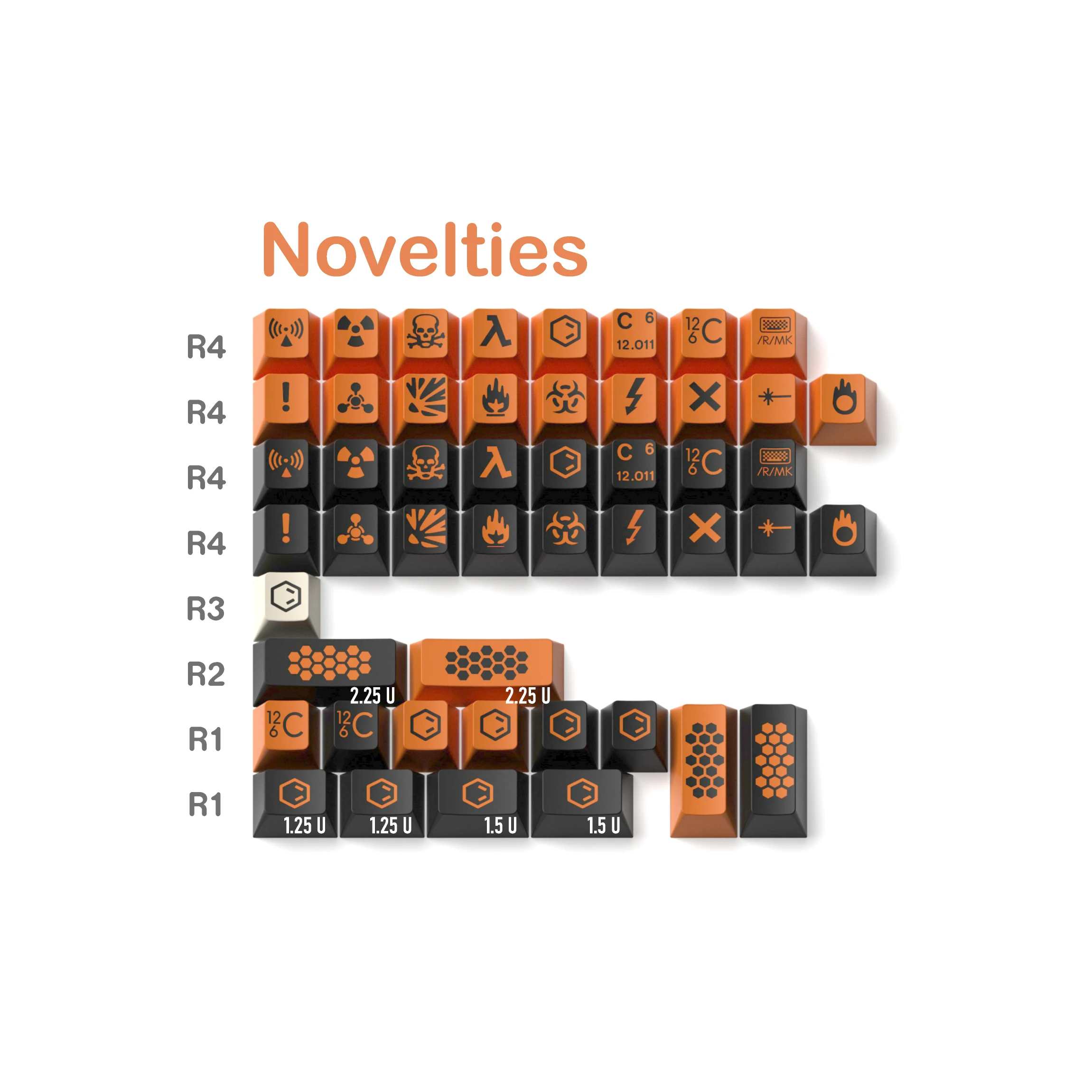 JKDK-Carbon Keycaps PBT  Dye Sublimation Cherry Profile 64 68 75 84  98  87 104 Mechanical Keyboard view 6