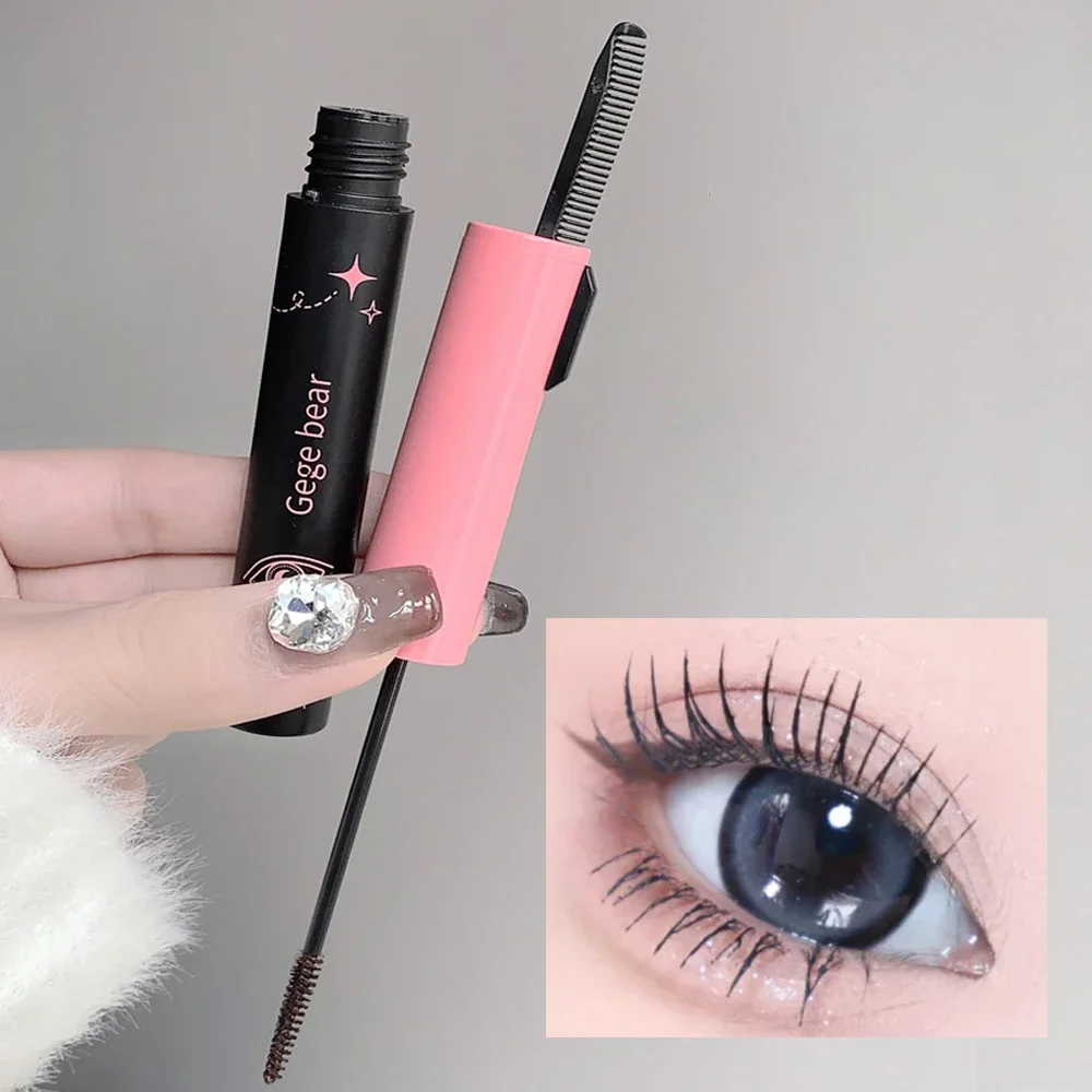 더블 헤드 마스카라 컬, 두껍고 길어지는 속눈썹 마스카라, 방수 얼룩 방지 다크 브라운, 자연스러운 컬링, 초미세 마스카라 메이크업