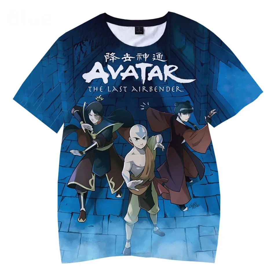 Anime Avatar The Last Airbender Short Sleeve Men TShirt 3D Print O-Neck Harajuku Cartoon T-Shirts Fashion Unisex Clothing