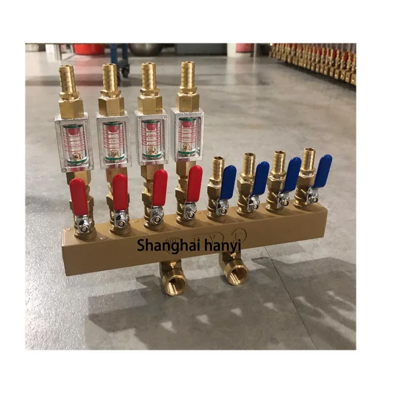 Hanyi Cooling water Diverter 8 Point Manifolds Brass Valve  For Injection Molding Machine