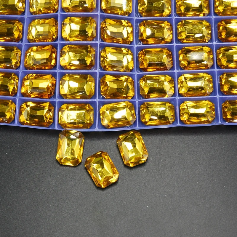 جديد 4*8 مللي متر 8*10 مللي متر نقطة الظهر مستطيل ثلاثية الأبعاد زجاج كريستال حجر الراين ثلاثية الأبعاد زينة السحر للمجوهرات كاوبوي الملابس تصميم DIY بها بنفسك