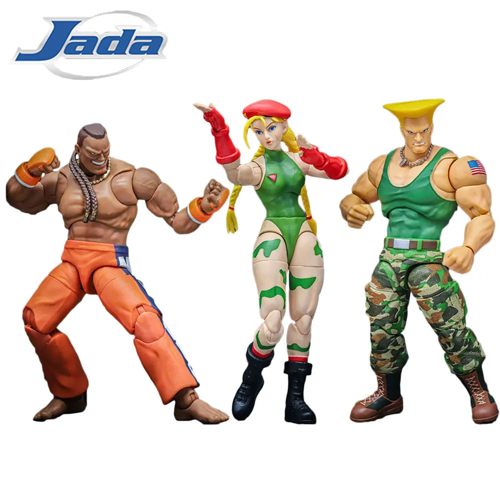 

Original Jada Toys 1/12 Street Fighter II Action Figures Guile Cammy and Dee Jay 6-inch Articulated Models Perfect Gift for Kids