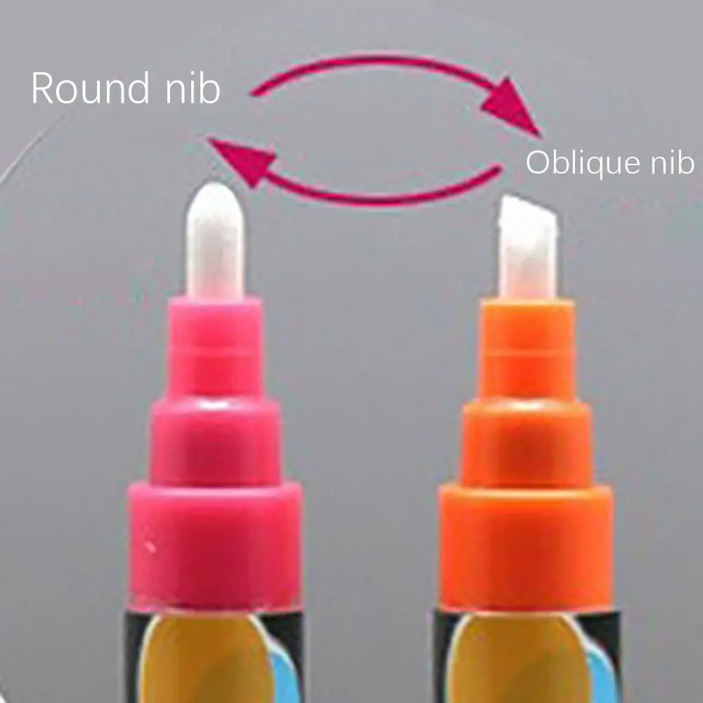 Pennarello per gesso liquido multicolore portatile Penna cancellabile Clip Evidenziatore cancellabile Solubile in acqua Penna artistica per bambini Ceramica