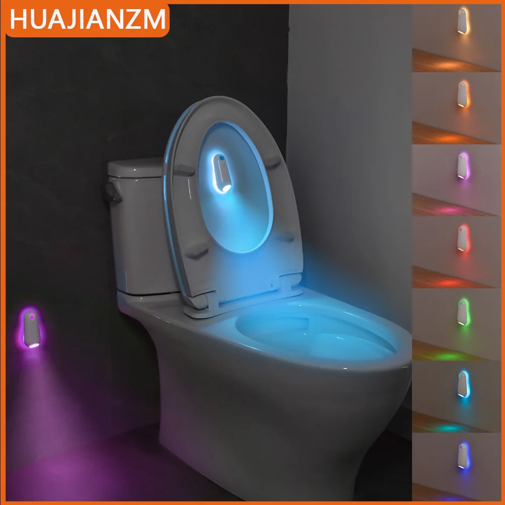 Toilet Night Light Motion Sensor Light Toilet Bowl Light RGB 7Color Changing For Bathroom Decoration LED Rechargeable LED Light