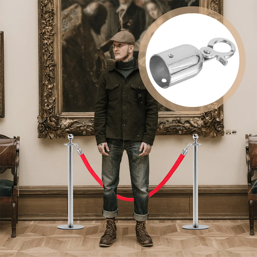 Rope End Stop Cord Stopper Metal Cap Guardrail Hook Hooks Crowds Control Connector Locks