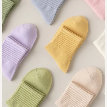 Women's Cotton Ankle Socks 4 12 Pairs New Woman Cotton Socks Short Ankle Colorful Autumn Spring Soft Breathable Colorful Girl Sock US 5-9 4