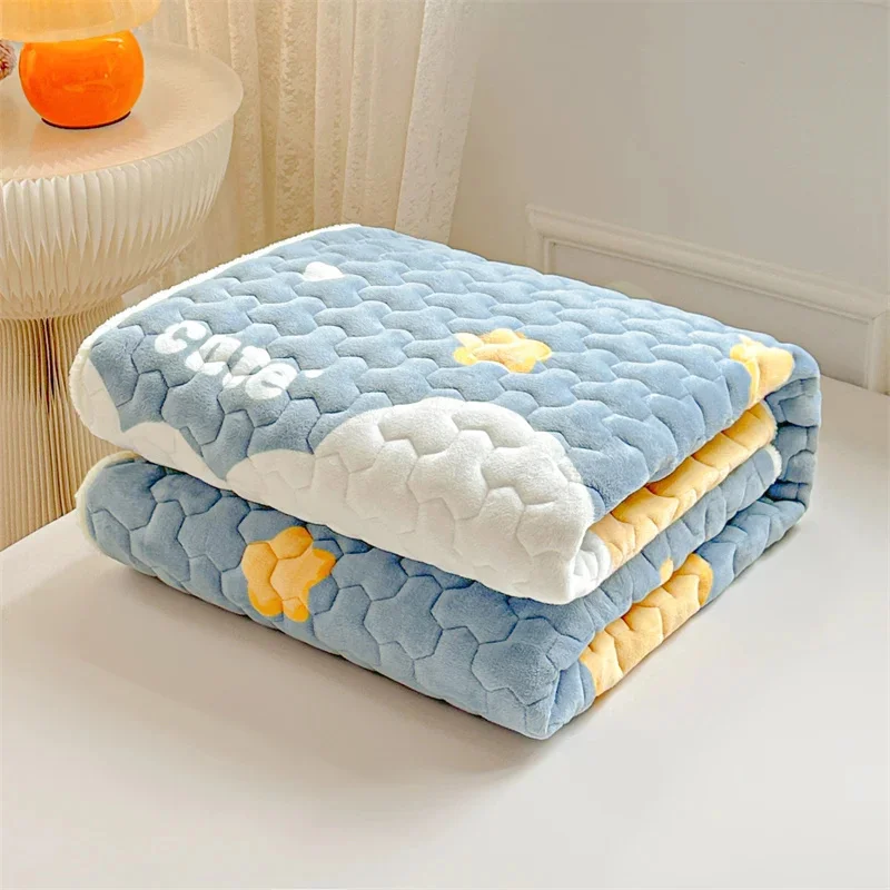 Winter Thickened Velvet Quilted Fitted Bed Sheet Mattress Protective Cover All-inclusive Anti Slip Bed Cover