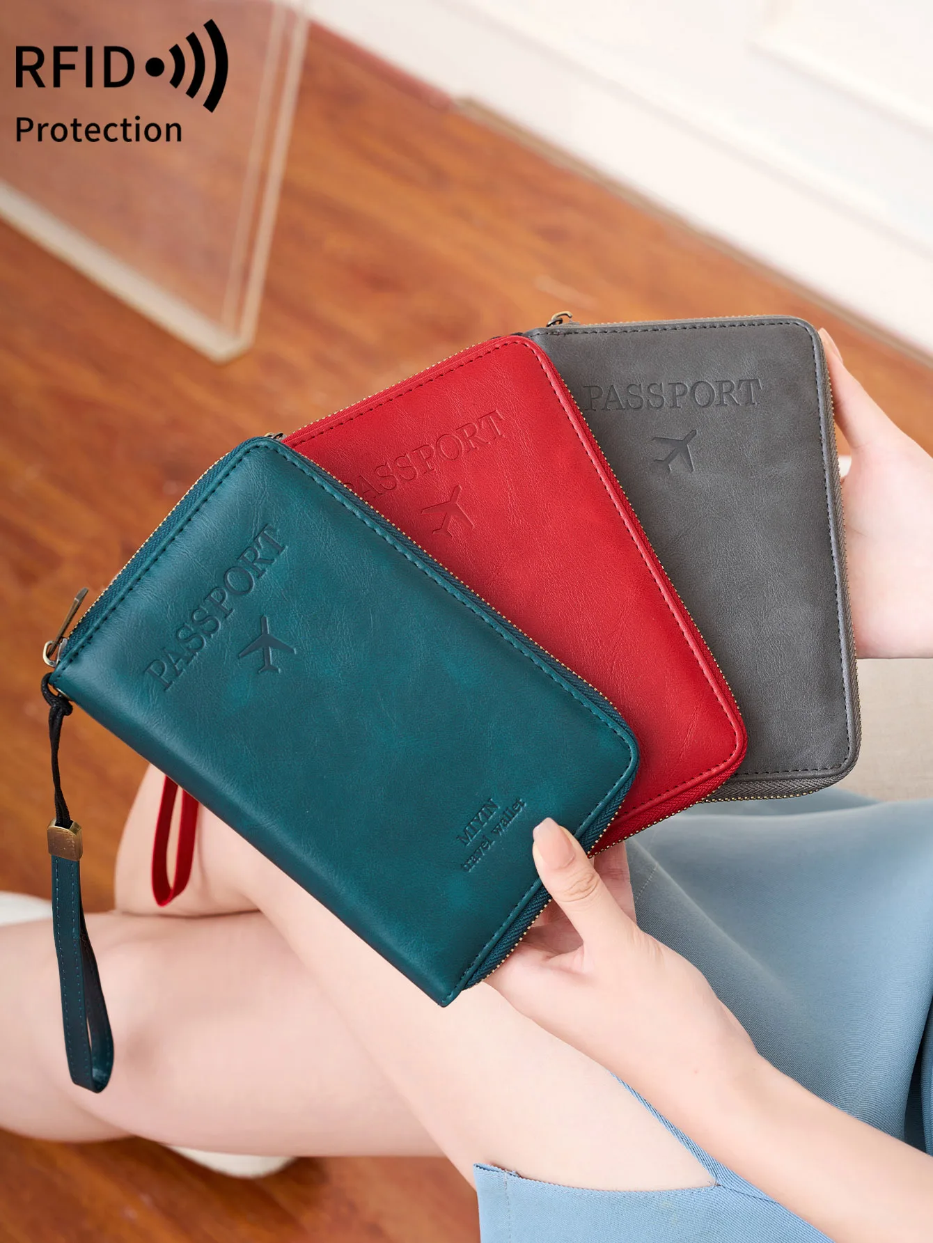 Retro RFIDAnti-theft Passport Cover Minimalist Fashion Passport Bag Multifunctional PU Leather Passport Holder TravelAccessories