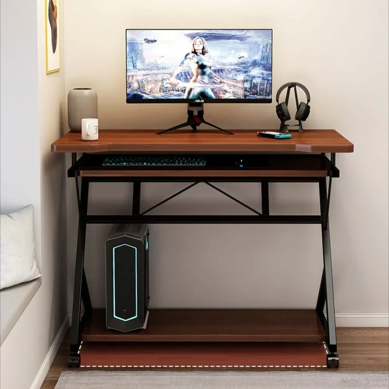

Small Computer Desk for Small Spaces Writing Table with Stand Keyboard Tray Monitor Storage for Home Office Laptop Table