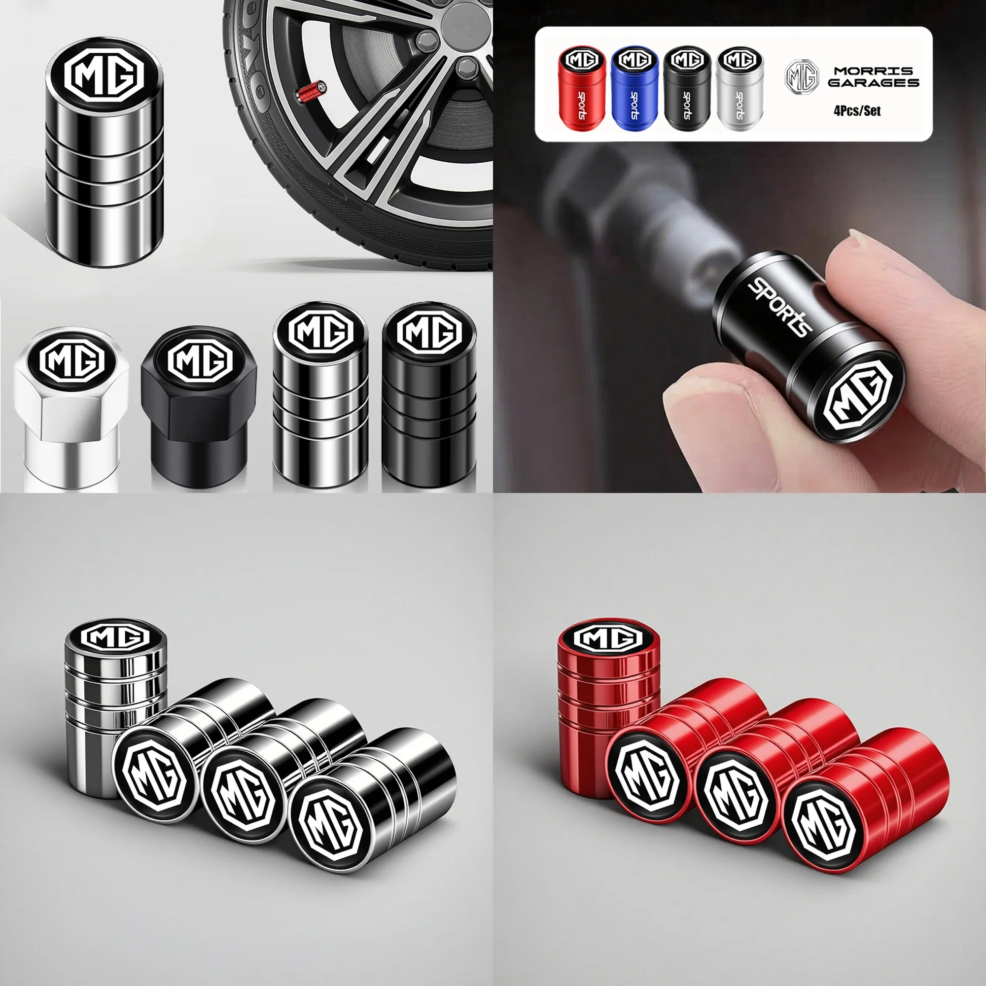 4Pcs Car Tire Valve Stems Cap Tire Valve Cap For Morris Garages MG ZS 5 7 6 Cyberster MG4 EV ES5 HS ONE GT GS MG3