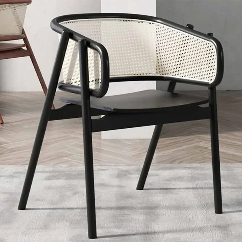 

Design Living Room Dining Chair Rattan Wood Backrest Simplicity Dining Chair Negotiations Hotels Sillas Comedor Furniture DC-338