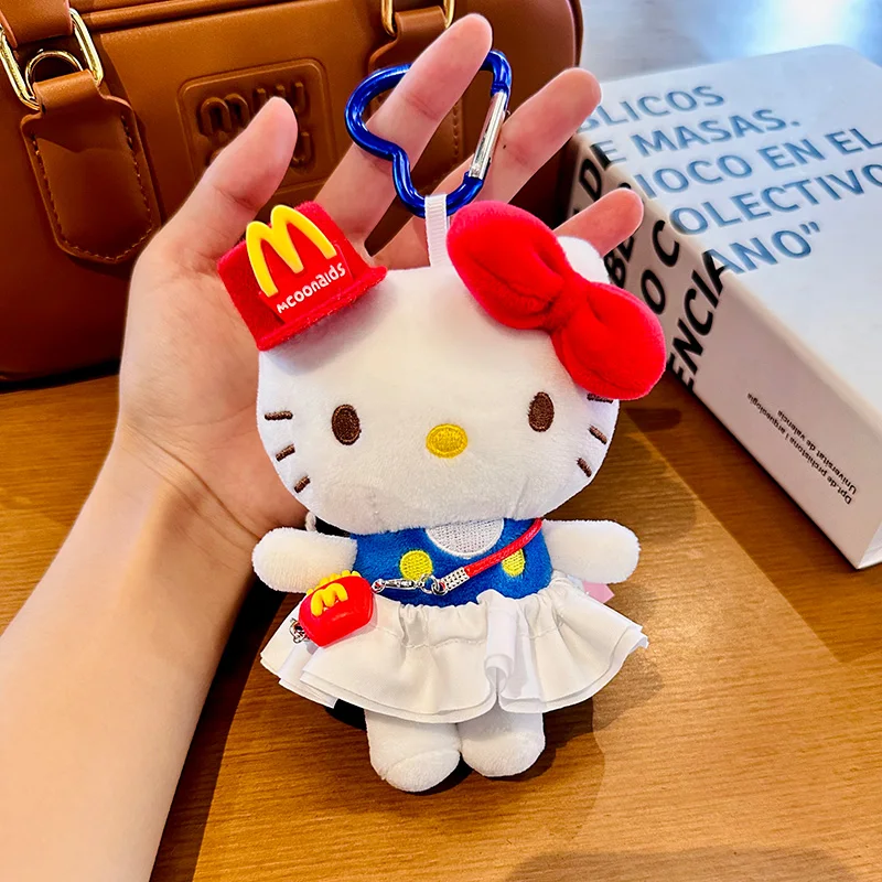 Hello Kitty Kawaii Bag Pendant Fashion Girl Heart Doll Keychain Cartoon Backpack Pendant Doll Women Accessories Gift Toy