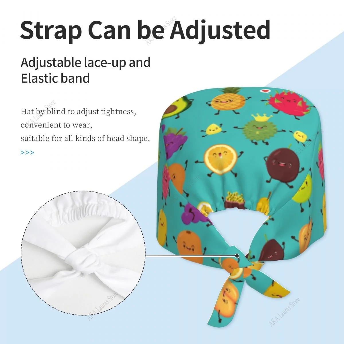 Chapeau d'affiche de fruits Vintage, casquette de travail de nettoyage, casquette de soins infirmiers amusante pour Salon, chapeau chirurgical masculin, vente en gros