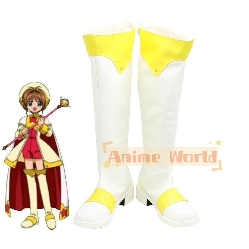 Zapatos de Cosplay de Anime Card Captor Sakura, botas de Carnaval de Halloween, zapatos de cuero PU de Anime hechos a medida