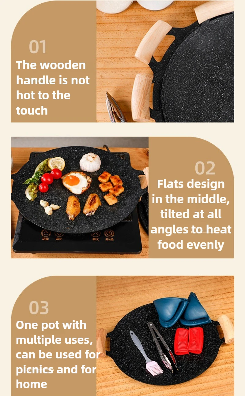 Griglia elettrica Piastra per griglia elettrica antiaderente Vassoio antigoccia per olio Vassoio per griglia da campeggio all'aperto Ferro da stiro per uso domestico 28 cm / 30 cm