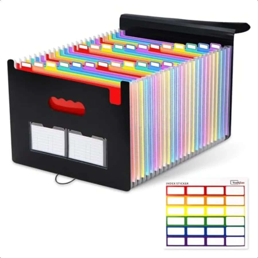 

Accordion File Organizer 25 Pockets Expanding File Folders Portable Monthly Bill Receipt Organizer Colorful Tabs Desktop Folder