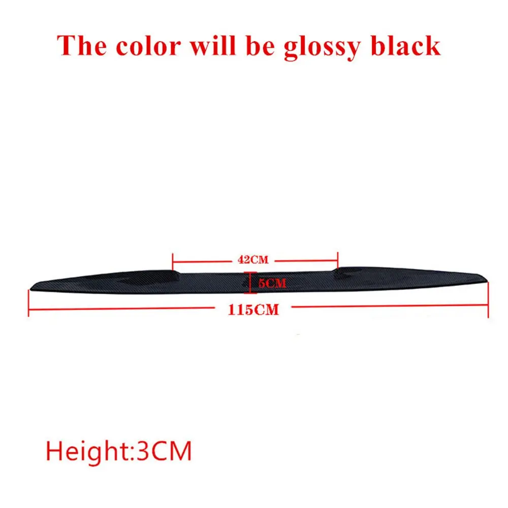 

115cm Flexible PU Car Rear Roof Lip Spoiler Tail Trunk Wing Sticker (Glossy Black)