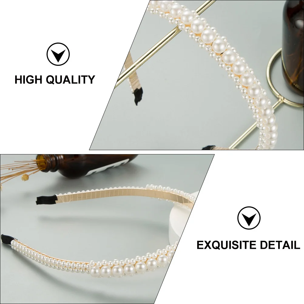 

2Pcs Pearl Hair Hoop Elegant Girl Hairbands Bridal Headdress Daily Wedding Party Accessories Hair Hoop Bridal Headdress