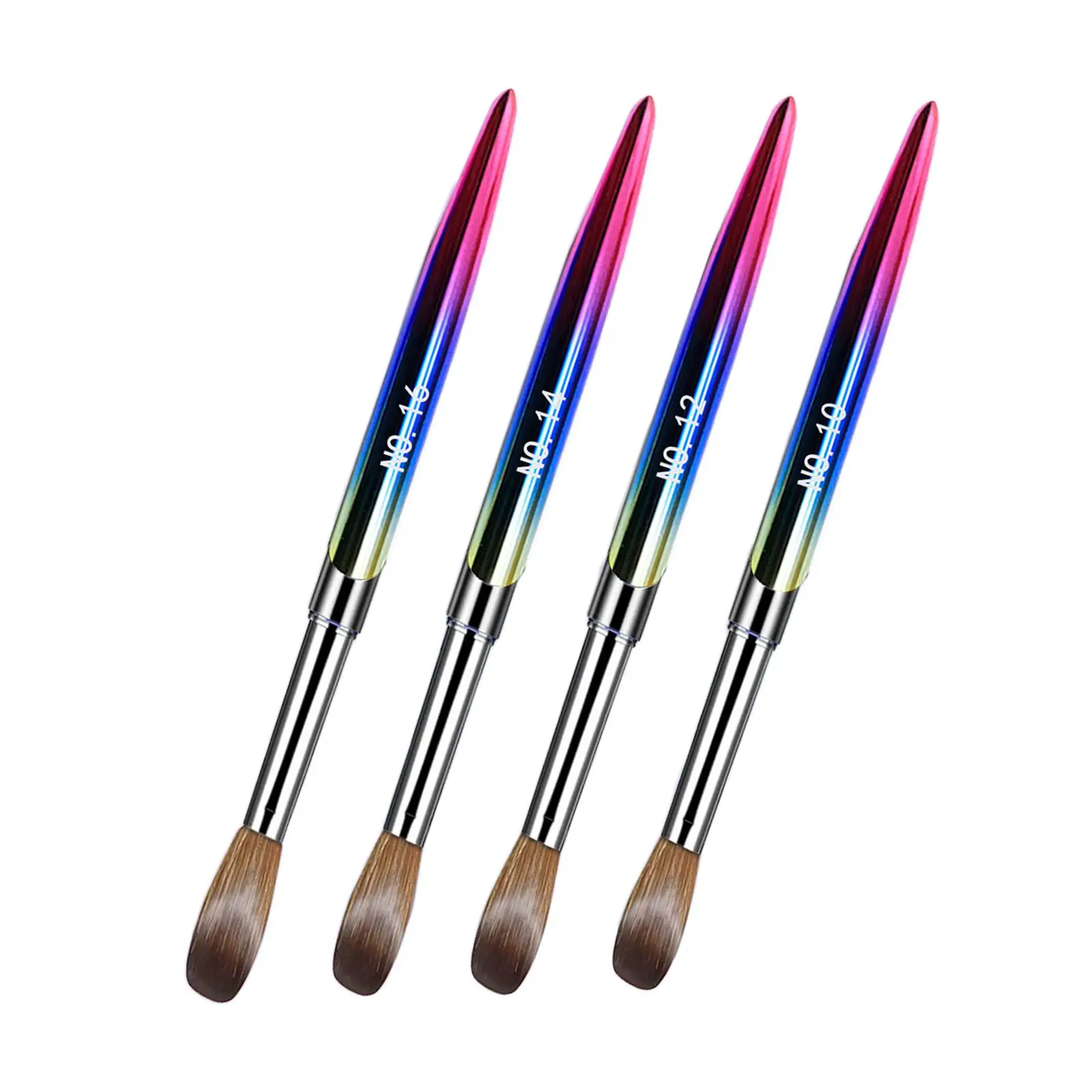 Set of 4 Acrylic Nail Brushes for Nail Art and Acrylic Powder