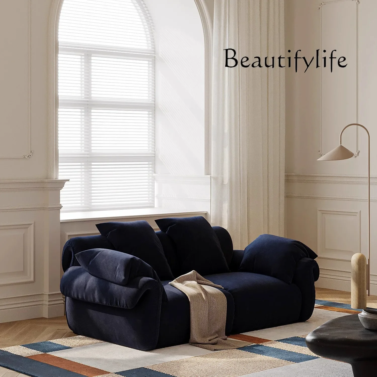 

French modern retro home living room small apartment beauty salon reception creative sofa chair